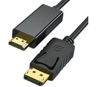 Câble DisplayPort vers HDMI 1,8 m Adaptateur Câble DP vers HDMI 4K Câble Unidirectionnel avec Moniteur TV Projecteur Ordinateur