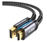 Câble DisplayPort vers HDMI 2M,4K@30Hz,2K@60Hz Nylon Tressé -Connecteurs Plaqués Or 24K,DP vers HDMI (Audio&Vidéo) pour Ordinateur de Dell,AMD,NVIDIA,HP Elitebook,ThinkPad et Autres