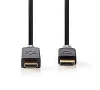 Nedis Câble adaptateur CCBW37100AT20 DisplayPort mâle vers HDMI mâle 2 m anthracite rond