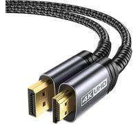 Câble DisplayPort vers HDMI 3M,4K@30Hz,2K@60Hz,1080P@120Hz Nylon Tressé -Connecteurs Plaqués Or 24K, DP vers HDMI (Audio&Vidéo) pour Ordinateur de Dell, AMD, NVIDIA, HP Elitebook, ThinkPad