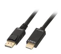 Câble adaptateur LINDY DisplayPort / HDMI Fiche mâle DisplayPort, Fiche mâle HDMI-A 3.00 m noir 36923 Câble DisplayPort