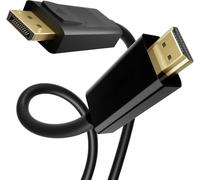 Câble DisplayPort vers HDMI - HAUTSTORE - 1.8m - Unidirectionnel - Triple blindage - Noir