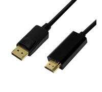 Câble DisplayPort vers HDMI - LOGILINK - CV0128 - 3 m - Mâle - Noir - Version 1.2