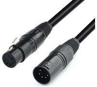 Câble DMX 5 broches XLR DMX 3 m,DMX512 XLR 5 broches mâle vers femelle DMX 512 Turnaround DMX Câble d'éclairage de scène (3 m)