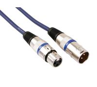 Câble DMX HQ-Power, 1 mètre, XLR mâle à XLR femelle, connecteurs plaqués or, cuivre OFC pur,