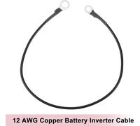 Cable D'Onduleur De Batterie 45Cm 12 Awg 3/8" 5/16" Cable De Batterie En Cuivre étamé Noir Ot Type 1 Pc
