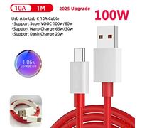 Câble D'Origine Oneplus Warp Supervooc Usb Type C 100W 80W 65W Cordon De Charge Rapide One Plus 13 11 10 Pro 9 8T Nord 5 3 Lite 2T Ce 2.Usb C To Usb A 1M.