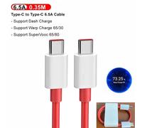 Câble D'Origine Oneplus Warp Supervooc Usb Type C 100W 80W 65W Cordon De Charge Rapide One Plus 13 11 10 Pro 9 8T Nord 5 3 Lite 2T Ce 2.Usb C To Usb C 0.35M.