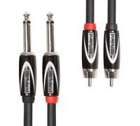Câble double d`interconnexion gamme Black - Connecteurs jack 1/4 de pouce vers RCA, 3 m - RCC-10-2R28