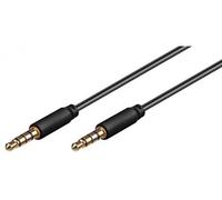 Goobay 63832 Câble de Connexion Audio AUX, 3.5 mm Stéréo, 4 Pôles, Slim, CU, 3 m Longueur de Câble