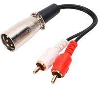 Câble double RCA vers XLR 15 cm mâle 2 stéréo -adaptateur audio pour haut-parleurs -lecteur DVD -microphone