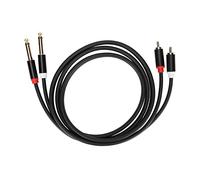 Câble Double vers Double TS, Matériau de qualité Supérieure, Fil PVC Hautement élastique pour Lecteurs CD DVD, Mélangeurs et Amplificateurs de Puissance, Cordon D'interconnexion Stéréo 1/4