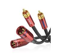 Câble Double XLR vers RCA,PREMIUM 2RCA Mâle vers 2XLR Mâle Câble Connexion Audio Stéréo HiFi,Plaqué Or 24K,Double Blindage-(1M)
