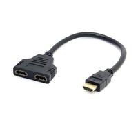 Câble doubleur convertisseur port HDMI 1080P mâle vers 2 port HDMI femelle Noir pour ordinateur Asus ROG Zephyrus G14-Visiodirect-