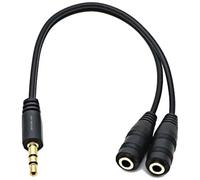 Cable Doubleur Jack 3.5mm vers 2x Jack 3.5mm MF, 0.10/0.20m Noir _ DBMF-J35.2xJ35-0002BK