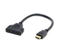 Câble doubleur port HDMI 1080P mâle vers 2 port HDMI femelle convertisseur Noir pour TV QLED Hisense 65A7KQ 2023 65""-Yuan Yuan-