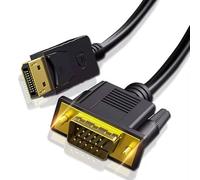 Câble DP DisplayPort vers VGA de 2 m plaqué or Port d'affichage HD vers cordon VGA Adaptateur convertisseur 1080p mâle vers mâle double mode compatible avec ordinateur portable,moniteur, MacBook