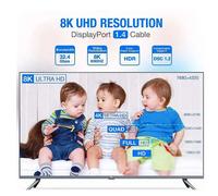 Câble DP mâle vers mâle, 1.5 M, display port mâle vers mâle, pour moniteur PC, câble DP 1.4 vers DP, 8K, 4K, 144Hz, 165Hz