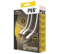 Câble Dual Play & Charge pour manette PS5 Steelplay 3m Blanc BLANC G