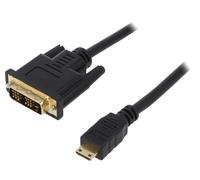 Cable DVI-D -18+1- male HDMI male 5m - Noir