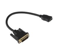 Câble DVI mâle vers HDMI femelle pour connecter le port d'ordinateur 1080p HDMI vers DVI adaptateur pour ordinateur portable, moniteur, ordinateur de bureau DVI (24+1) mâle vers HDMI femelle cordon 30