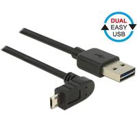 Câble EASY USB 2.0 A mâle micro B mâle haut/bas coudé noir - longueur : 2,00 m