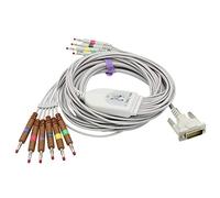 Câble ECG/EKG Compatible pour Les câbles Schiller AT1, AT2, AT2, AT2 Plus, AT4 10 Fils 9.8 Pieds IEC Banana 4.0mm approuvé par la FDA/CE SK1222B