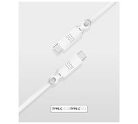 Câble Eco-conçu USB C / USB C 3A 1.2m PD 60W Blanc Just Green