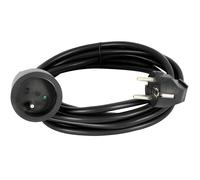 Perel Rallonge électrique H05VV-F 3G1,5 5 m 16 A/230 V 3500 W Type E/F Noir