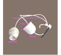 Câble électrique blanc avec Douille E27 pour Suspension lampe, Cordon longueur 1 m, avec cache-douille - Unique