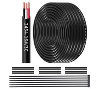 Câble électrique de calibre 16 à 3 conducteurs UL2464 7,6 m 16/3 basse tension 16 AWG - Rallonge flexible en cuivre étamé pour éclairage de lampe - Bandes LED