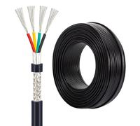 câble électrique en PVC, Fil blindé UL2517 4C 300 V 16-26 AWG en cuivre étamé isolé PVC flexible for automatisation et bricolage(100ft,18AWG-4c)