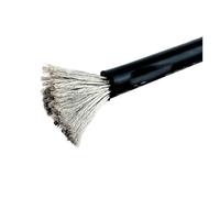 Câble électrique en Silicone de 1M/2M, Noir, Rouge, Batterie d'onduleur Ultra Douce, démarrage Automatique Voiture, 1AWG 2AWG 4AWG 5AWG 6AWG 7AWG(Black1m,5 AWG)