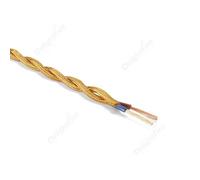 Câble Électrique En Tissu Torsadé Vintage À 2 Broches,18awg,Recouvert De Grille De Blanc Ateur De Couleurs,Pour Projets De Bricolage,Lampe - Type Dark Gold-50m