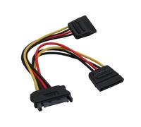 Câble électrique en Y SATA - INLINE - 0,15m - 2x SATA mâle - Connecteur 15 broches - Disques durs/SSD