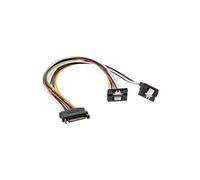 Câble électrique en Y SATA,, SATA fem. à 2x SATA mâle plié, 0,3m