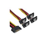 Câble électrique en Y SATA,, SATA fem. à 4x SATA mâle plié, 0,3m