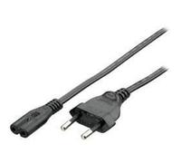 Câble électrique - EQUIP - Fiche Euro prise 2 broches - 1,8m - Noir