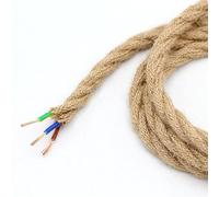 Câble électrique et connecteur en corde de chanvre torsadée 0,75 mm, plusieurs tailles(3 Cores,20m)