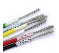 câble électrique Fil et câble en silicone haute température tressé en fibre de verre résistant à la chaleur jusqu'à 300 °C 0,3 mm 0,5 mm 0,75 mm 1,0 mm 1,5 mm 2,5 mm 4 mm 6 mm ( Color : White , Size :