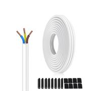 Câble Électrique H05VV-F 3x0,75mm² Blanc 5 Mètres - Fil de Cuivre Multibrins PVC Souple - Pour Électroménager, Bricolage et Rallonges (300/500V)