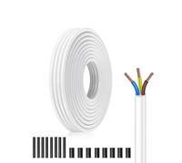 Câble Électrique- H05VV-F 3x1,5 Blanc 10M - Fil de Cuivre Multibrins et Gaine PVC - Idéal Appareils Domestiques, Atelier (Tension 300V/500V)