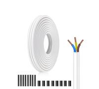 Câble Électrique H05VV-F 3x1,5mm² Blanc 5 Mètres - Fil de Cuivre Multibrins PVC Souple - Pour Électroménager, Bricolage et Rallonges (300/500V)