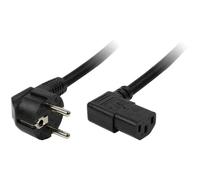Câble électrique - LOGILINK - Schuko - 2,0 m - Noir - H05VV-F3G, 3 x 0,75 mm