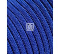 Câble électrique recouvert d'un tissu de couleur. Made in Italy! 10 mètres 2x0, 75 couleur: Bleu