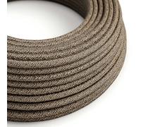 Câble électrique Rond d'extérieur en Lin Naturel Marron SN04 - Compatible avec Le système EIVA IP65-1 Mètre