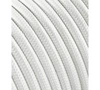 Câble électrique rond/rond avec revêtement en tissu. Couleur : blanc coton. Section 2 x 0,75 (10 mètres)