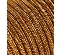 Câble électrique rond Rond recouvert de tissu coloré. 10 mètres 2x0, 75 Couleur: Whiskey Bronze pour lustres, lampes, abat jour, Design. Fabriqué en Italie.