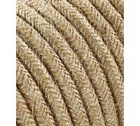 Câble électrique rond/rond recouvert de tissu. Couleur Jute. Section 3 x 0,75 (5 mètres)