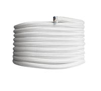 Câble électrique rond, tissu blanc, long. 4m, H03VV-F, 2x0.75mm2 - Tibelec